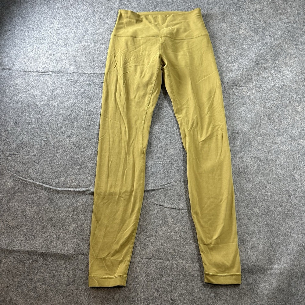 Lululemon Align High-Rise Pant 28" Leggings Womens 6 Grape Leaf Green/Yellow